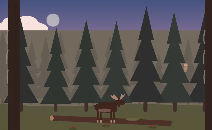 Taiga at dusk